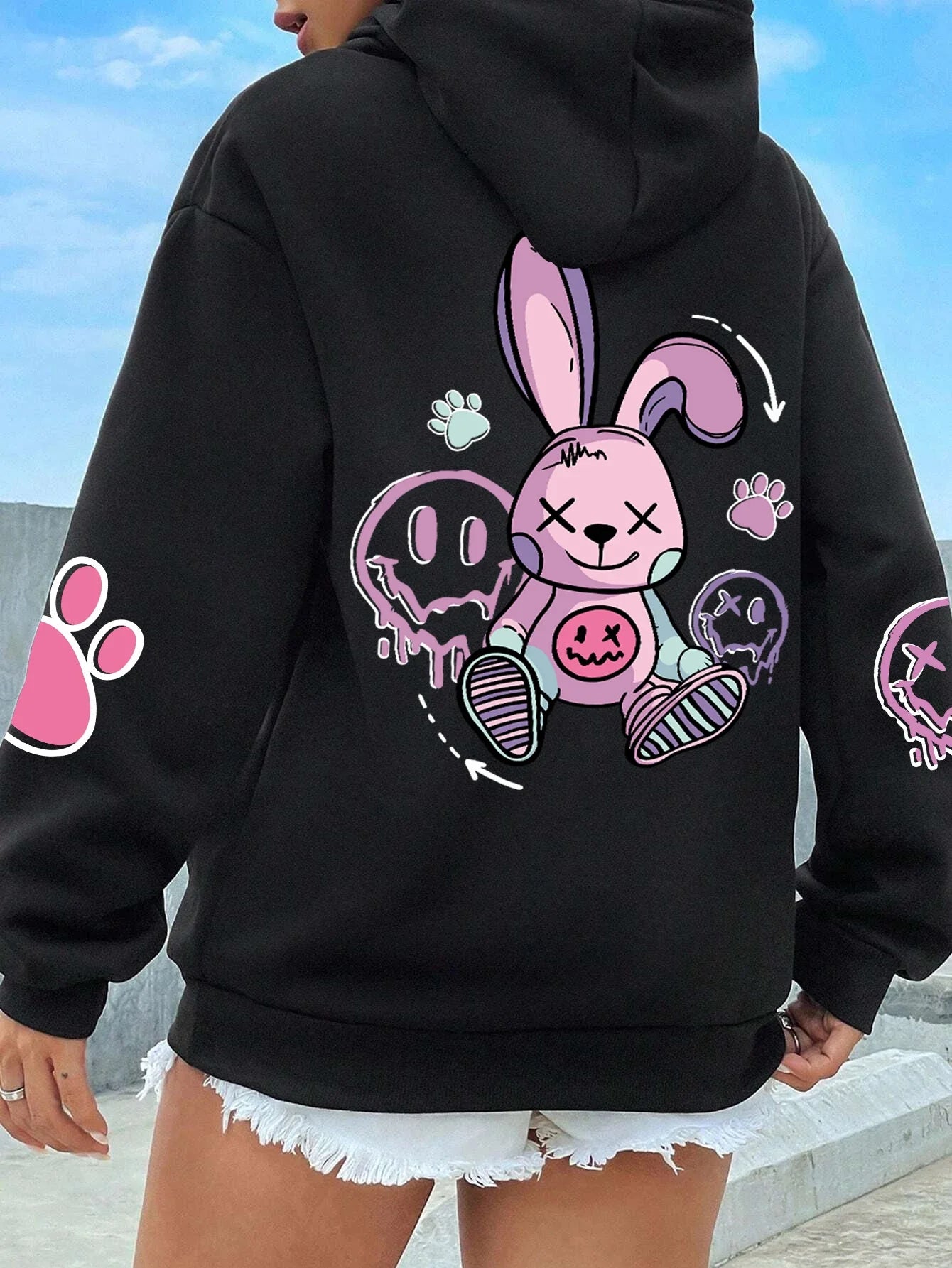 Women's Oversized Hip Hop Printed Hoodie