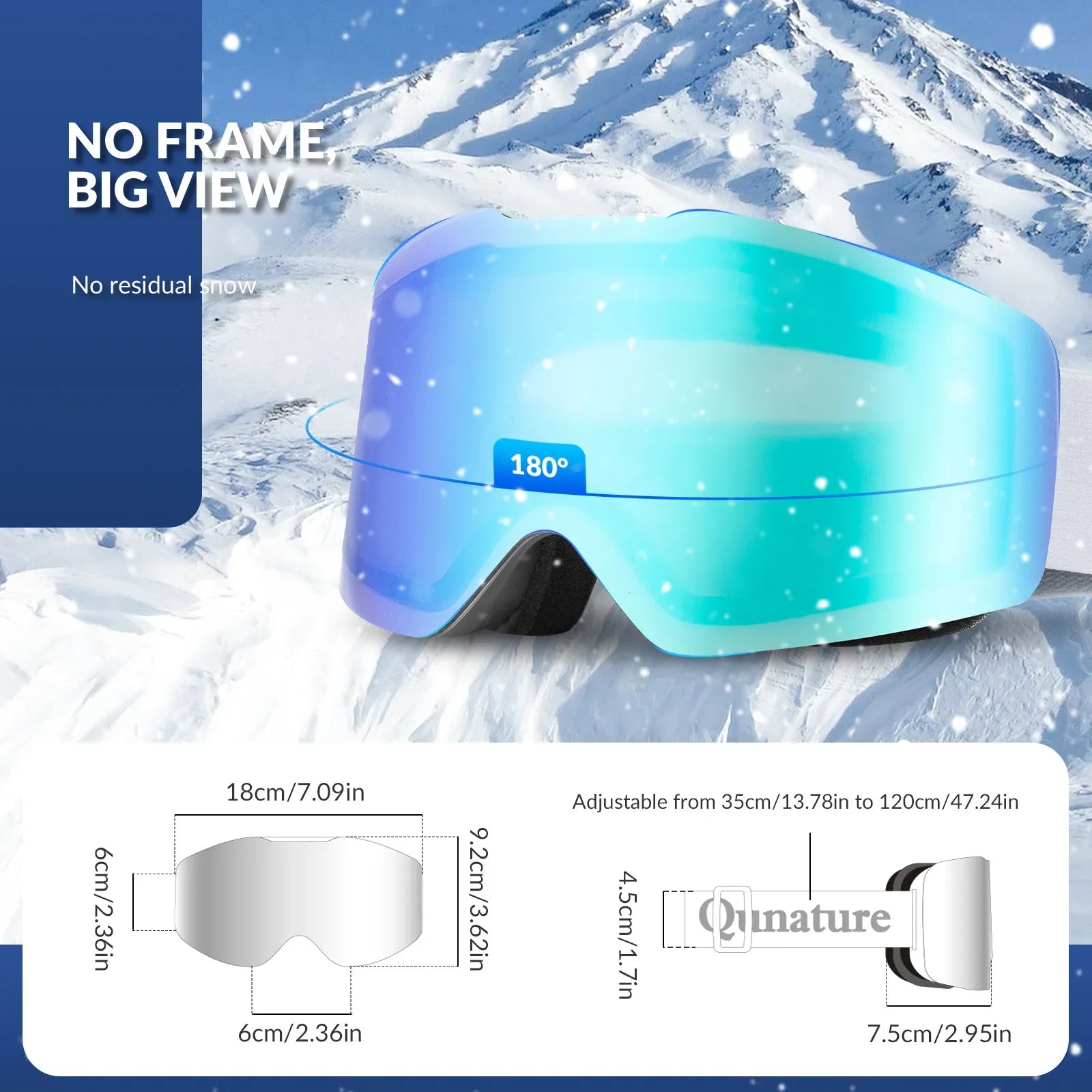 Frameless Anti-fog Ski Goggles with UV400 Protection for Men & Women