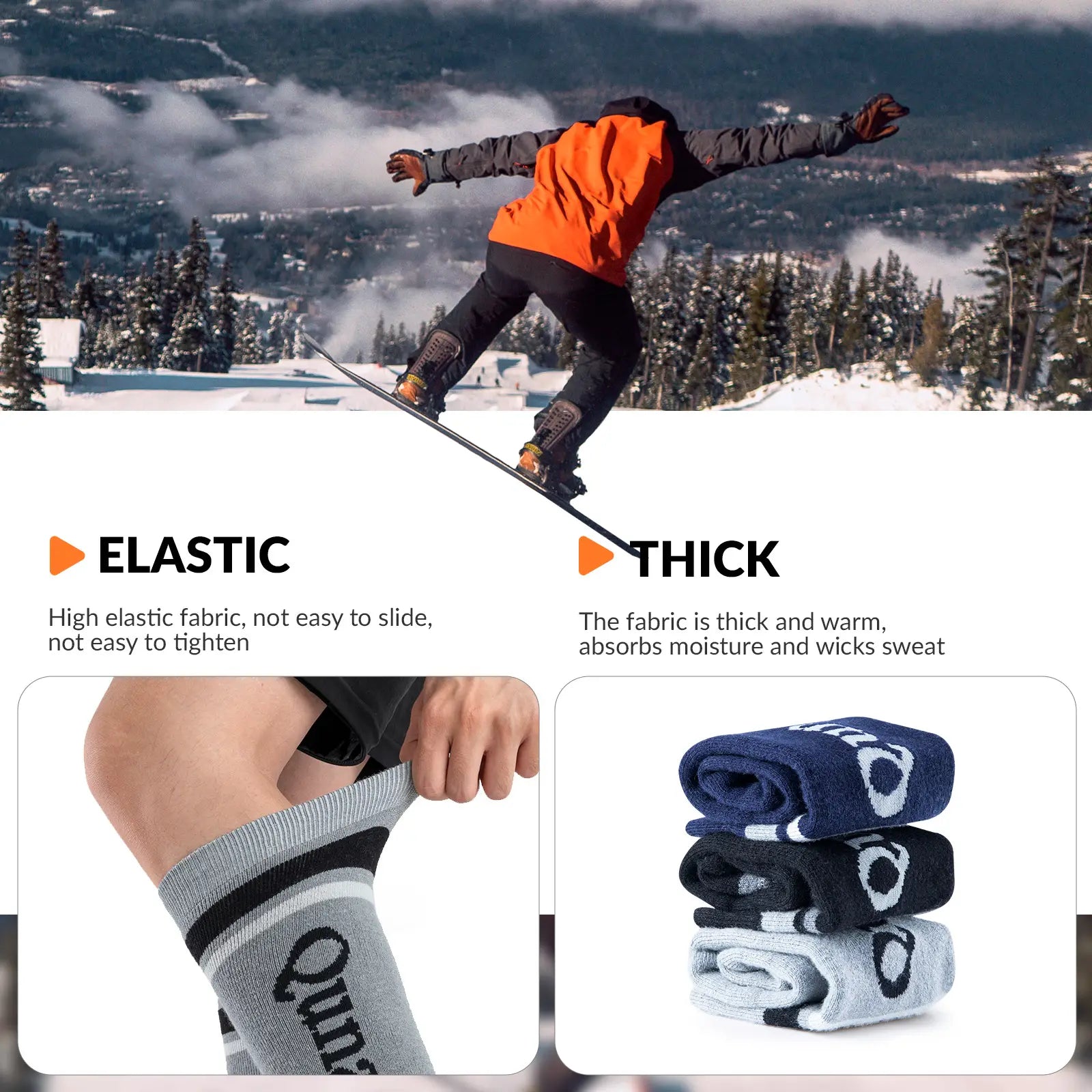Thermal Wool Blend Ski Socks