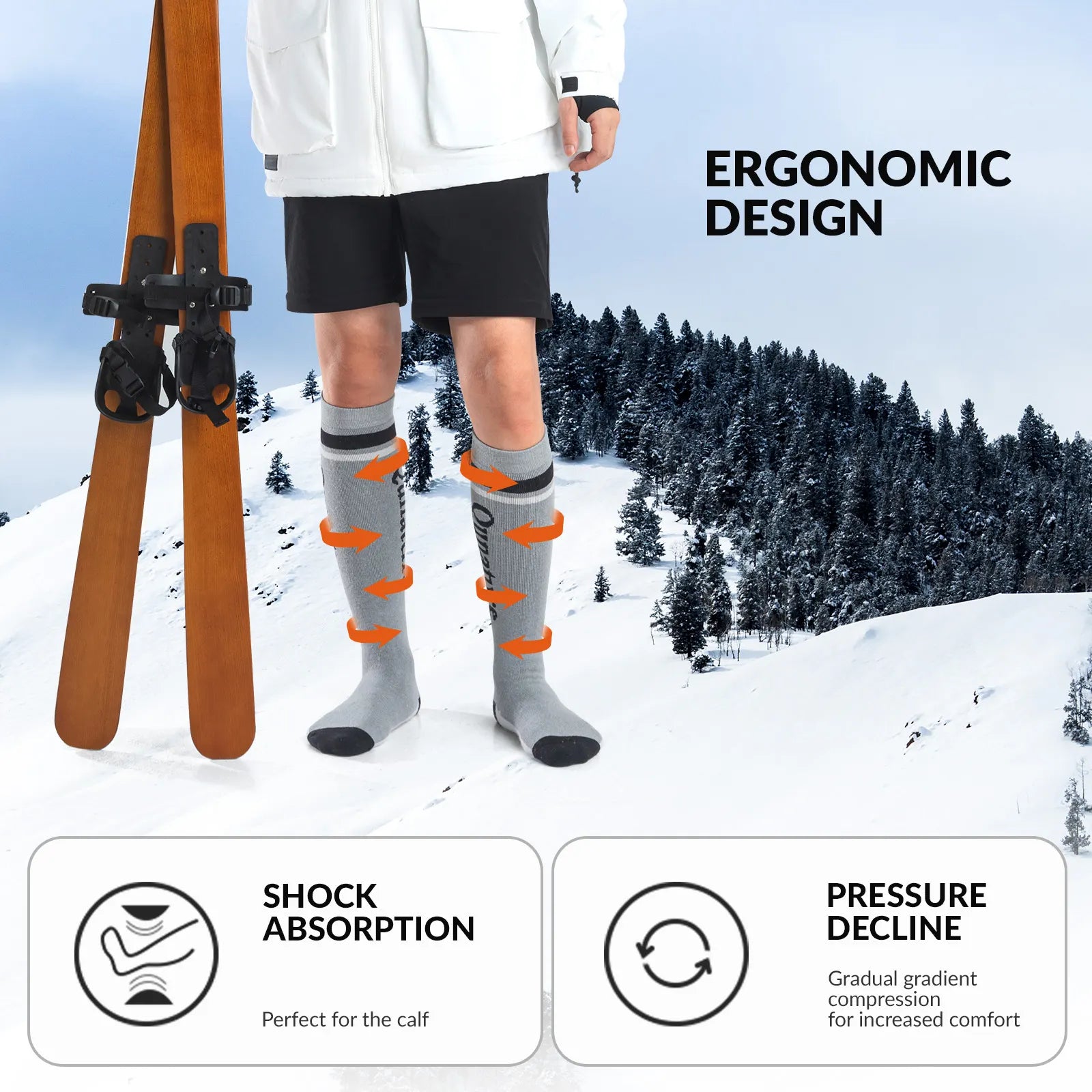 Thermal Wool Blend Ski Socks