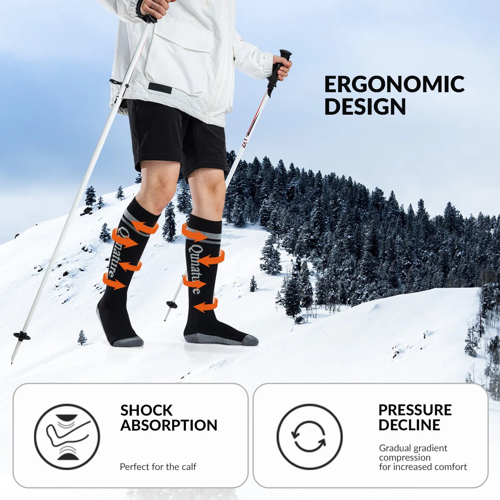 Thermal Wool Blend Ski Socks
