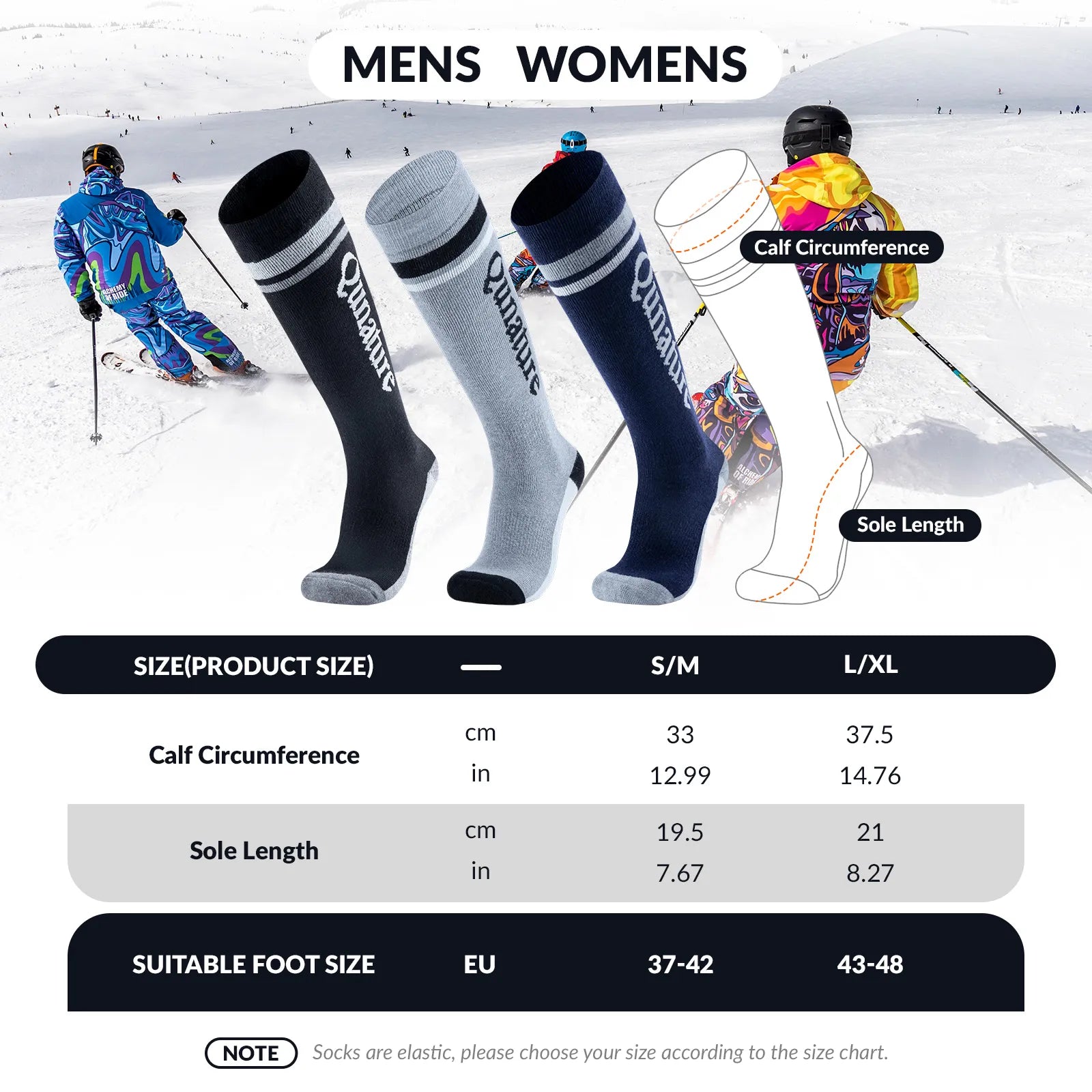 Thermal Wool Blend Ski Socks