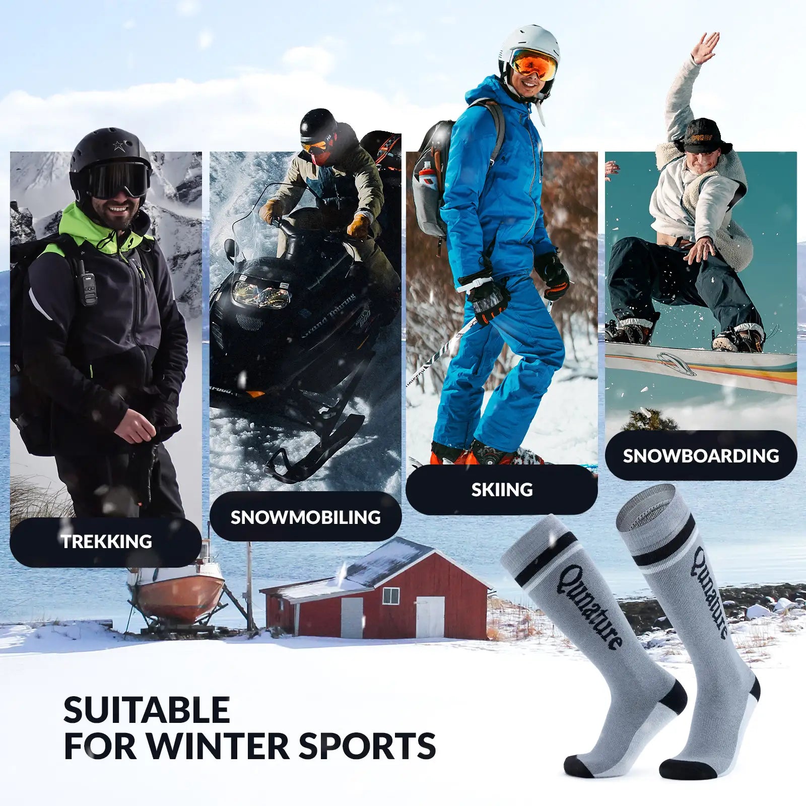 Thermal Wool Blend Ski Socks