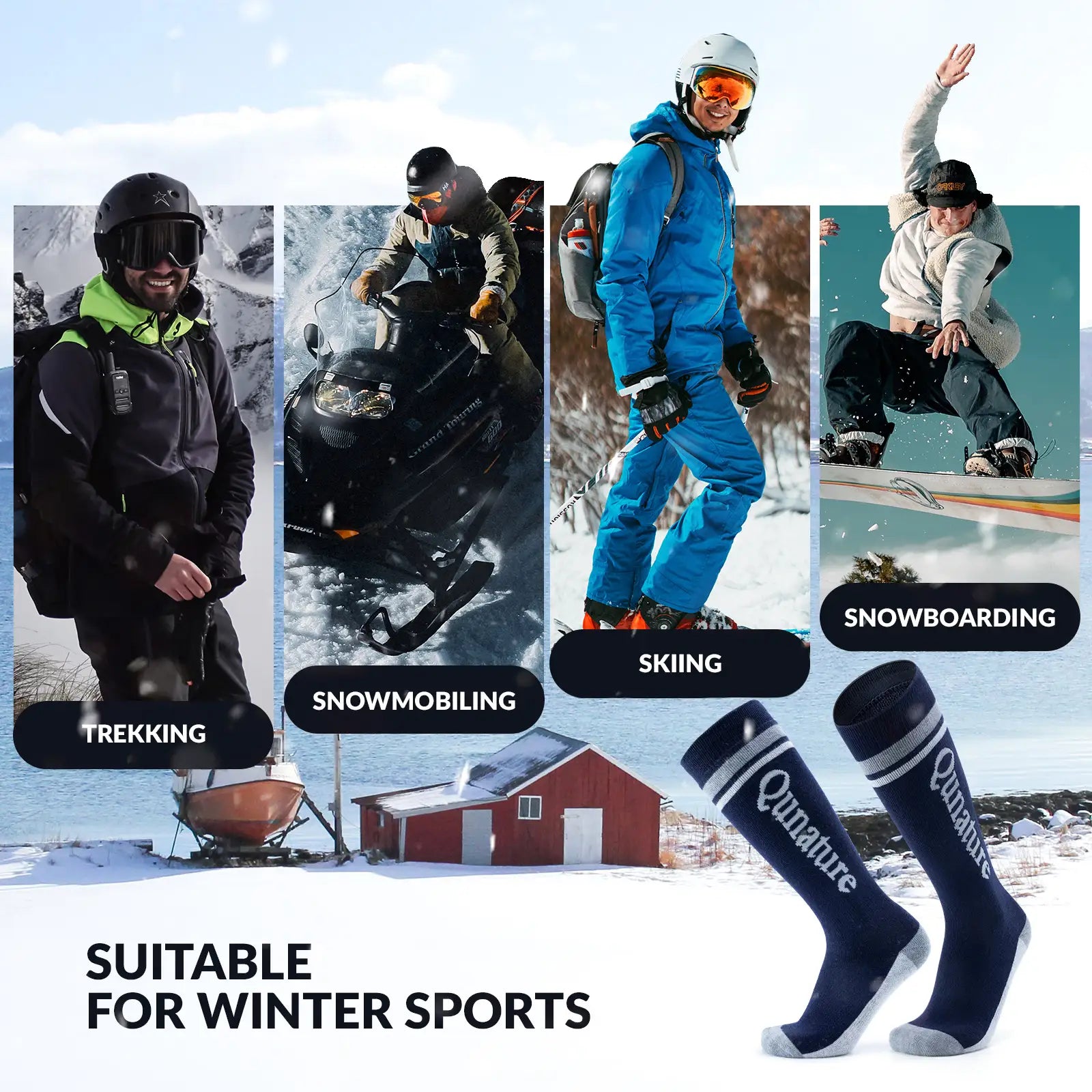 Thermal Wool Blend Ski Socks