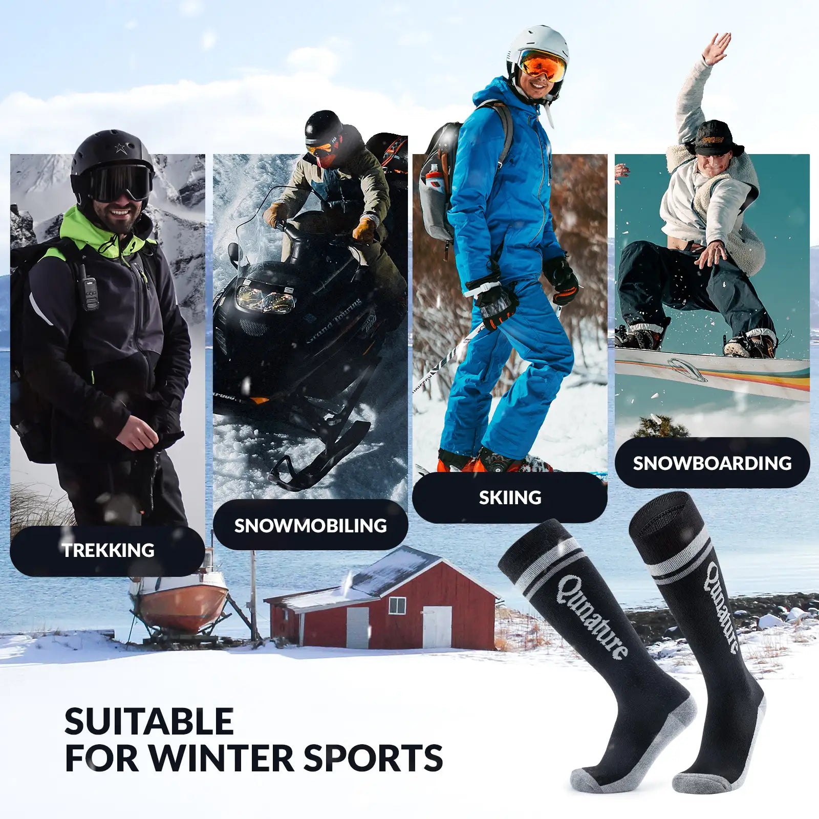 Thermal Wool Blend Ski Socks