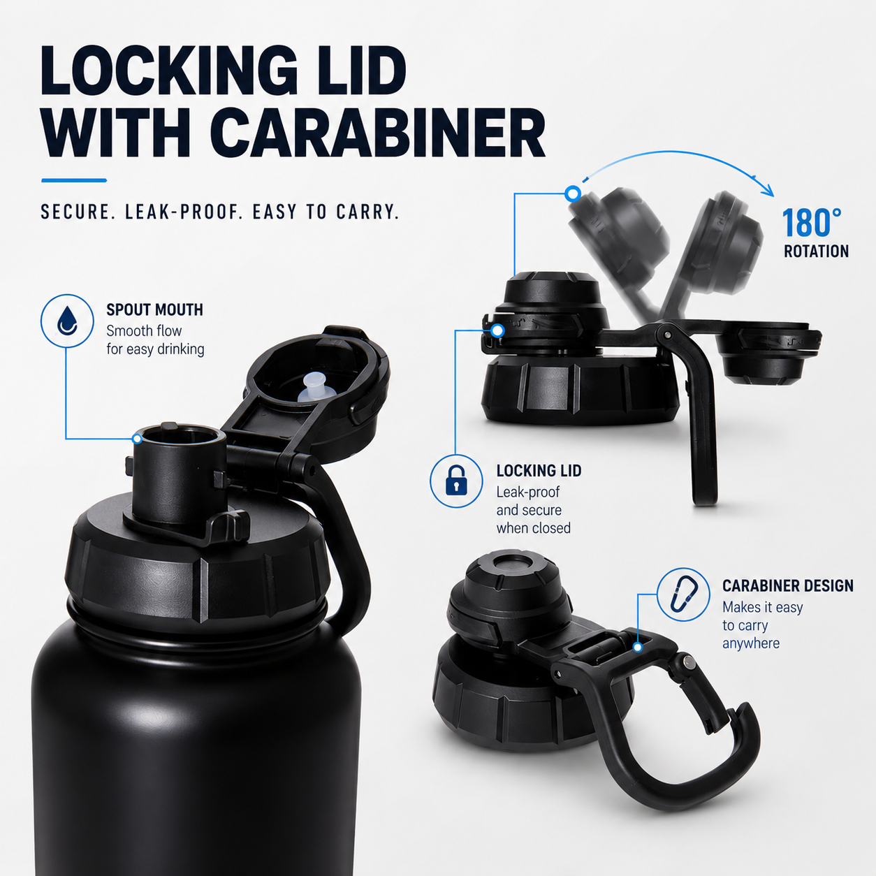 Xsazni 64 oz Insulated Water Bottle